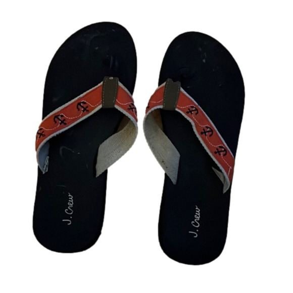 J crew red anchor platform size 8 flip flops - Picture 3 of 4